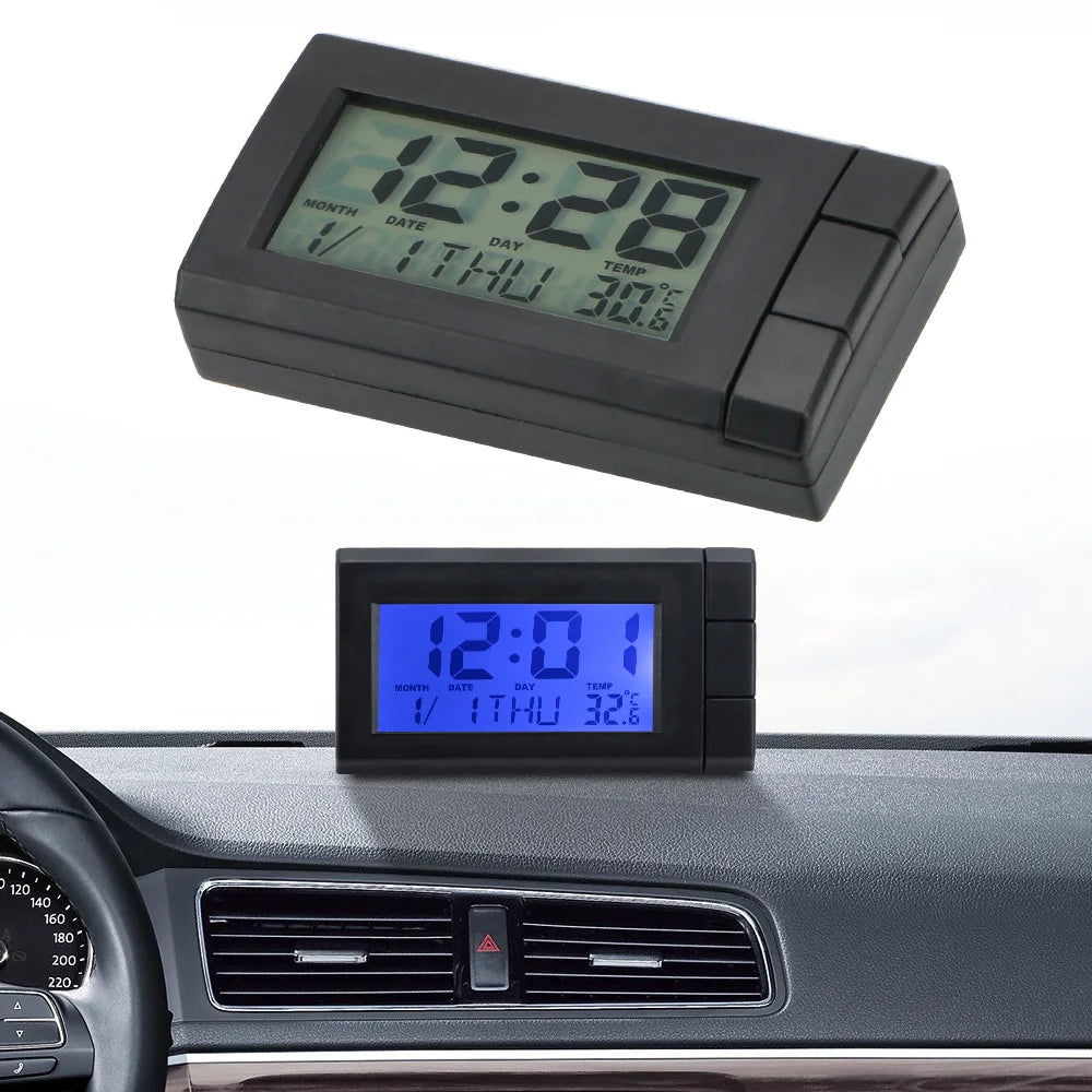 Car LCD Digital Clock – Dashboard Temperature & Date Display Car Dashboard Clock Axl