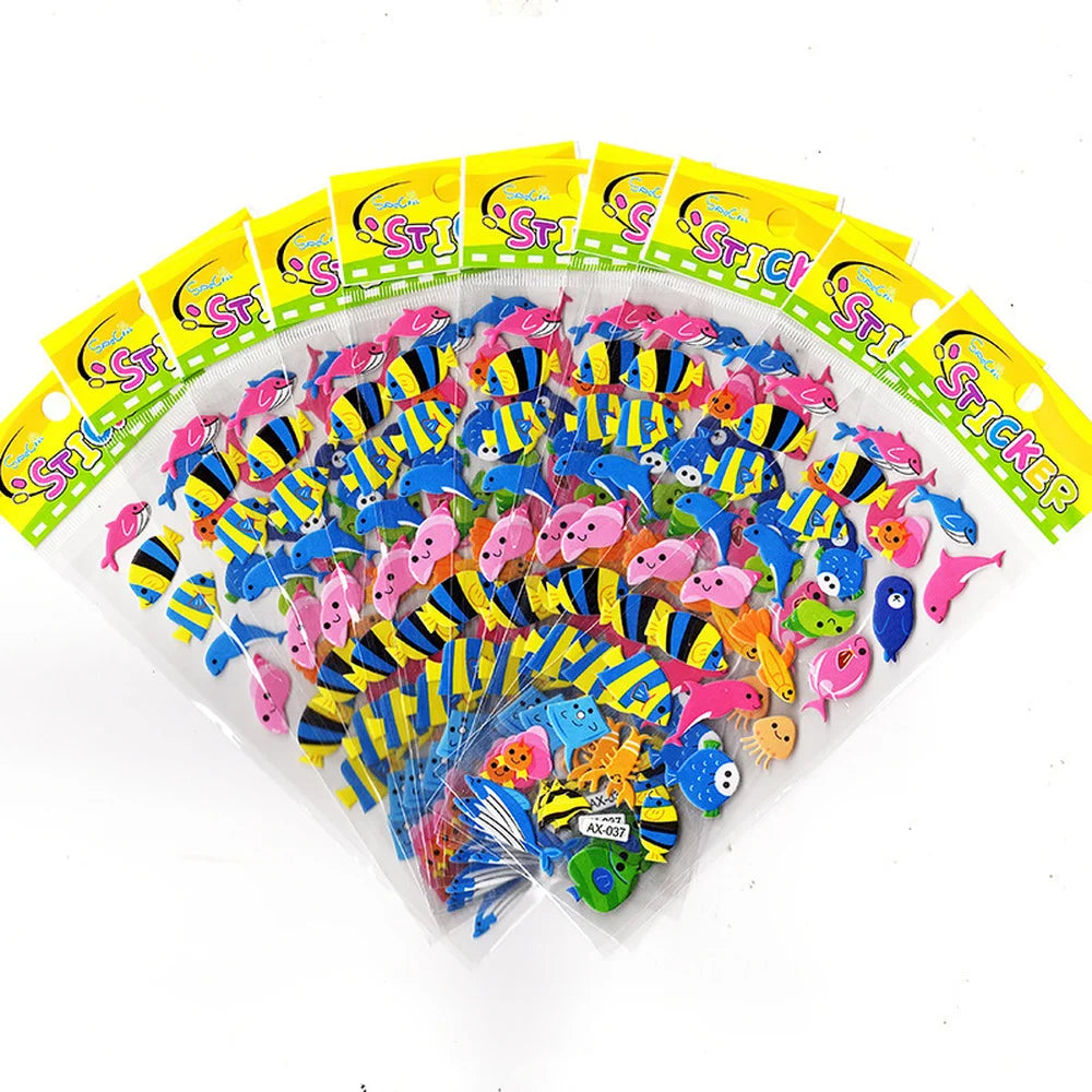 10 Sheets 3D Puffy Cartoon Stickers – Kids DIY Scrapbooking Kids Craft Stickers Axl
