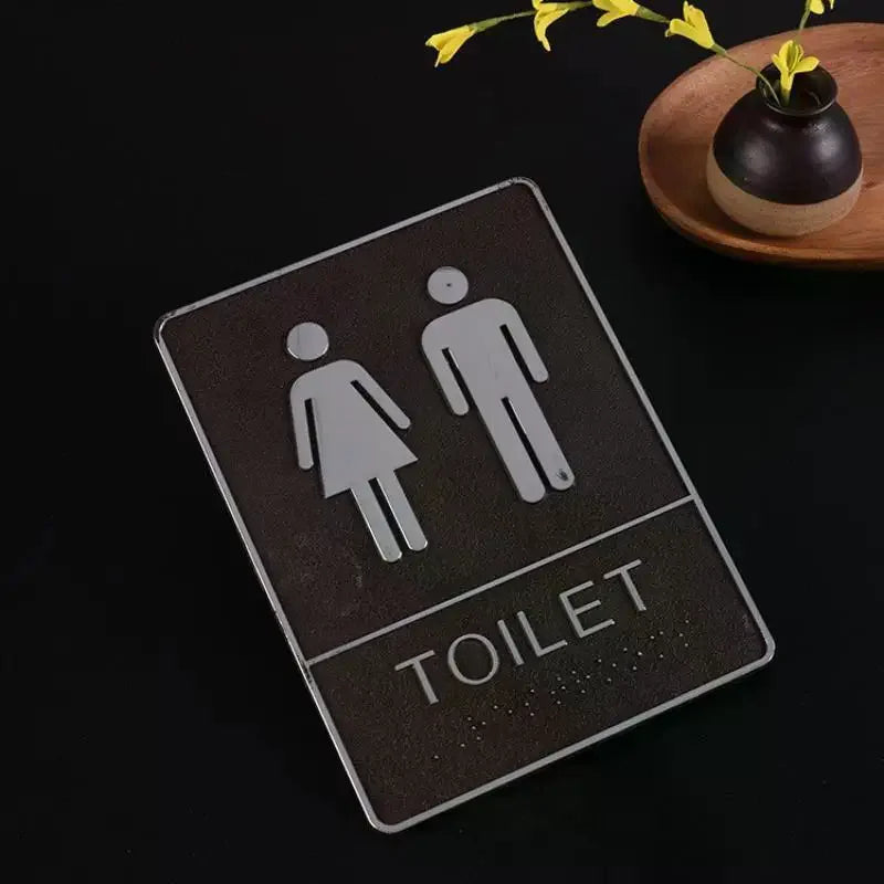 Self-Adhesive Acrylic Restroom Sign – Men & Women Door Sign Door Sign Axl