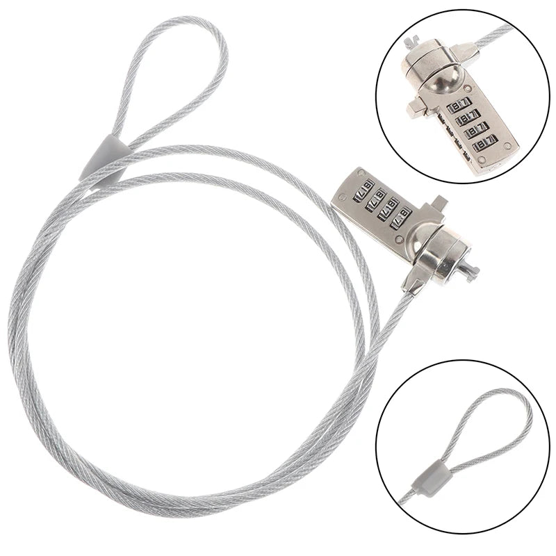 4-Digit Laptop Lock – Anti-Theft Steel Cable for Notebooks Laptop Security Lock Axl