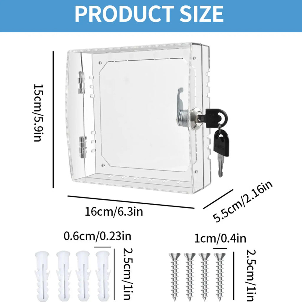 Thermostat Lock Box Wall Mount Cover – Lockable with 2 Keys Thermostat Lock Cover Axl