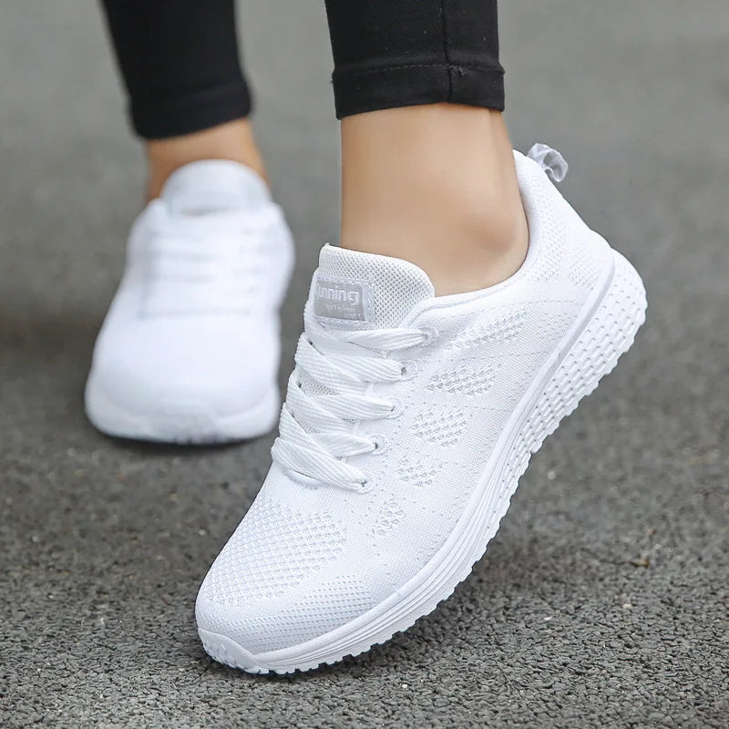 HAJINK Women's Breathable Mesh Flat Sneakers | Casual Walking Shoes Women's Flat Sneakers Axl