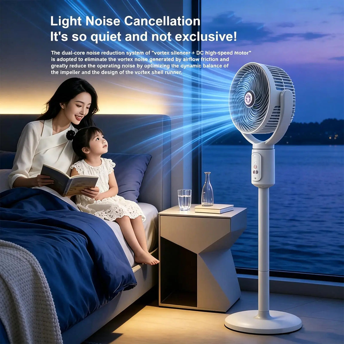Rechargeable Oscillating Tower Fan | 5-Speed Adjustable Height Oscillating Tower Fan Axl