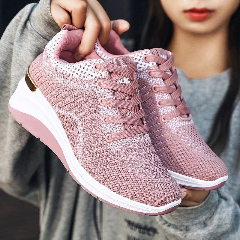 Women's Platform Sneakers Lace-Up Flat Vulcanized Shoes Plus Size Women's Sneakers Axl