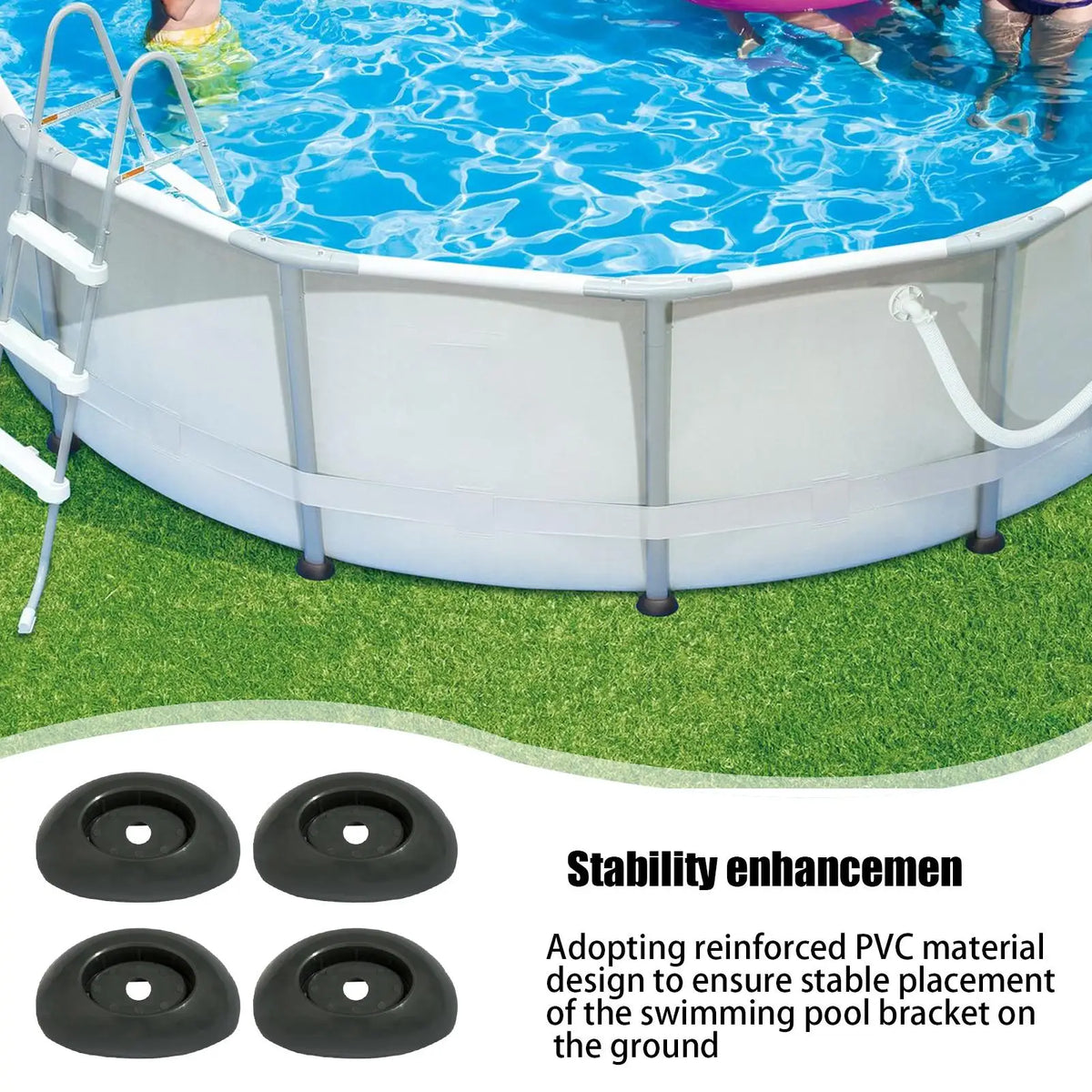 Pool Support Leg Caps 4-Pack – Universal PVC Frame End Caps Pool Frame Accessories Axl