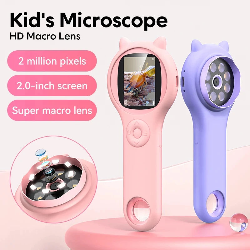 Kids Digital Microscope 1000X Handheld Magnifier with LED Light Kids Digital Microscope Axl