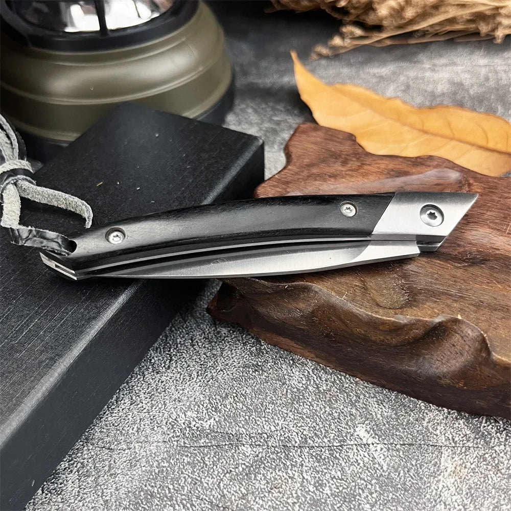 Japanese Folding Pocket Knife – Carbon Steel & Wood Handle Folding Pocket Knife Axl