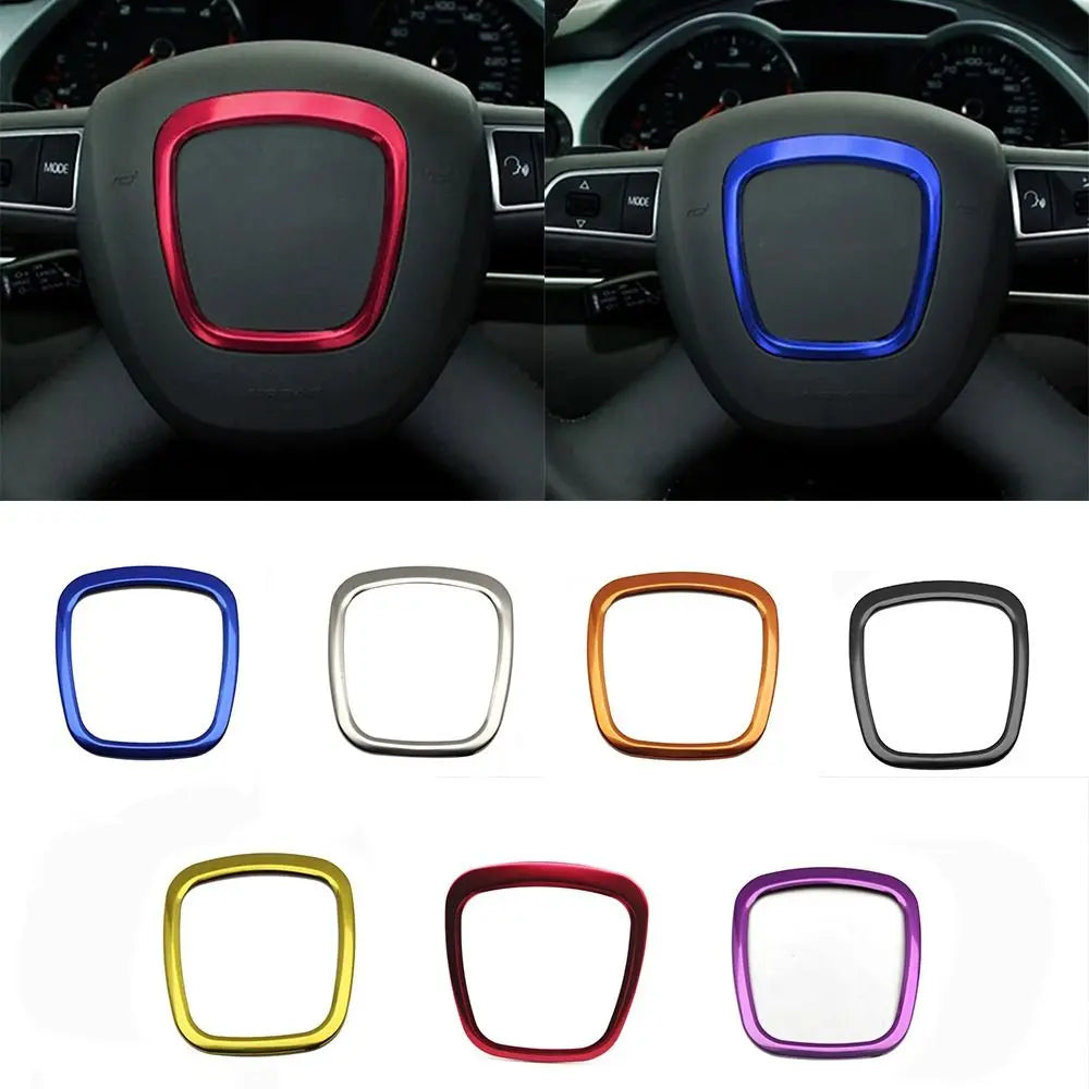 Audi Steering Wheel Logo Cover Sticker – Aluminum A4 A5 Q5 Q7 Steering Wheel Trim Axl