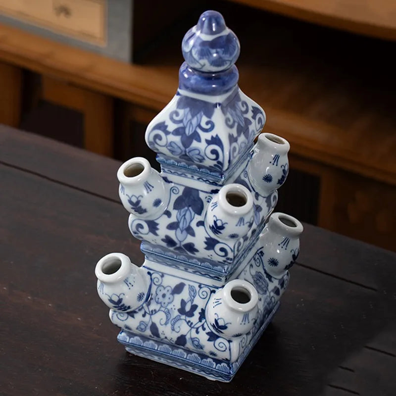 Modern Pagoda Ceramic Vase – Luxury Decorative Flower Bottle Decorative Ceramic Vase Axl