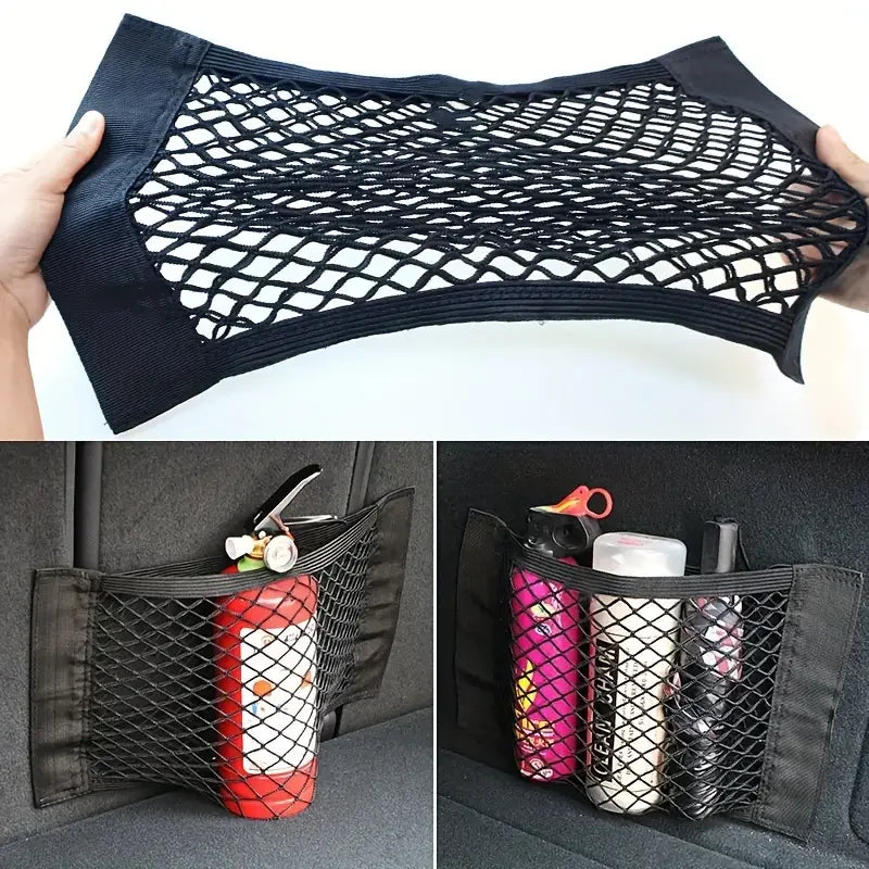 Black Mesh Car Trunk Organizer – Double-Layer Storage Box Car Trunk Organizer Axl