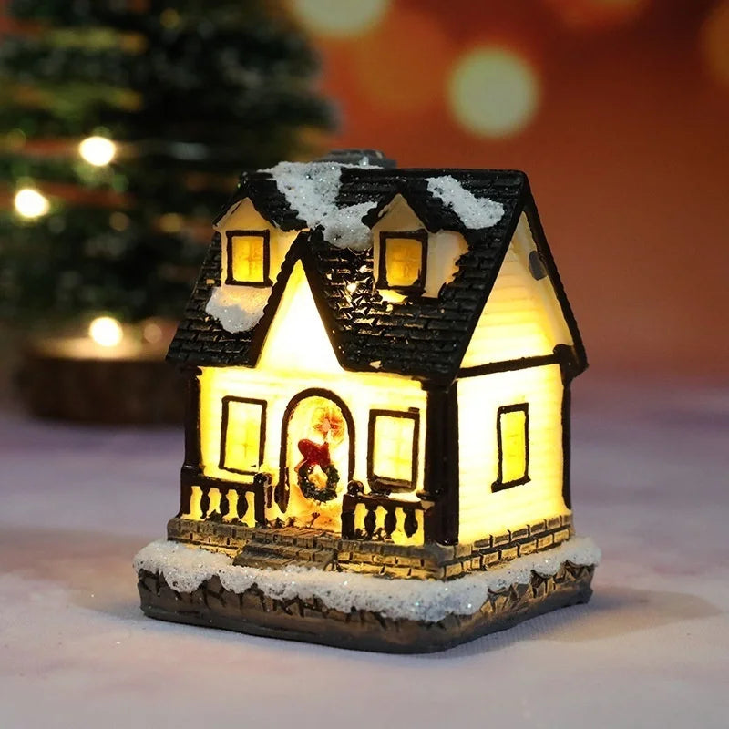 Christmas Resin Miniature House Ornament | Micro Landscape Decor Christmas Ornament Axl C