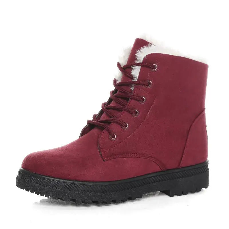 Women's Warm Snow Boots – Suede Ankle Boots Non-Slip Women's Snow Boots Axl Red 43