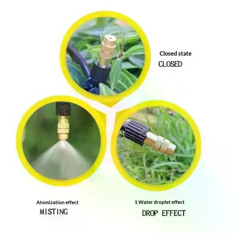 10-Pack Brass Misting Nozzles – Adjustable Garden Micro Sprinklers Garden Misting Nozzles Axl