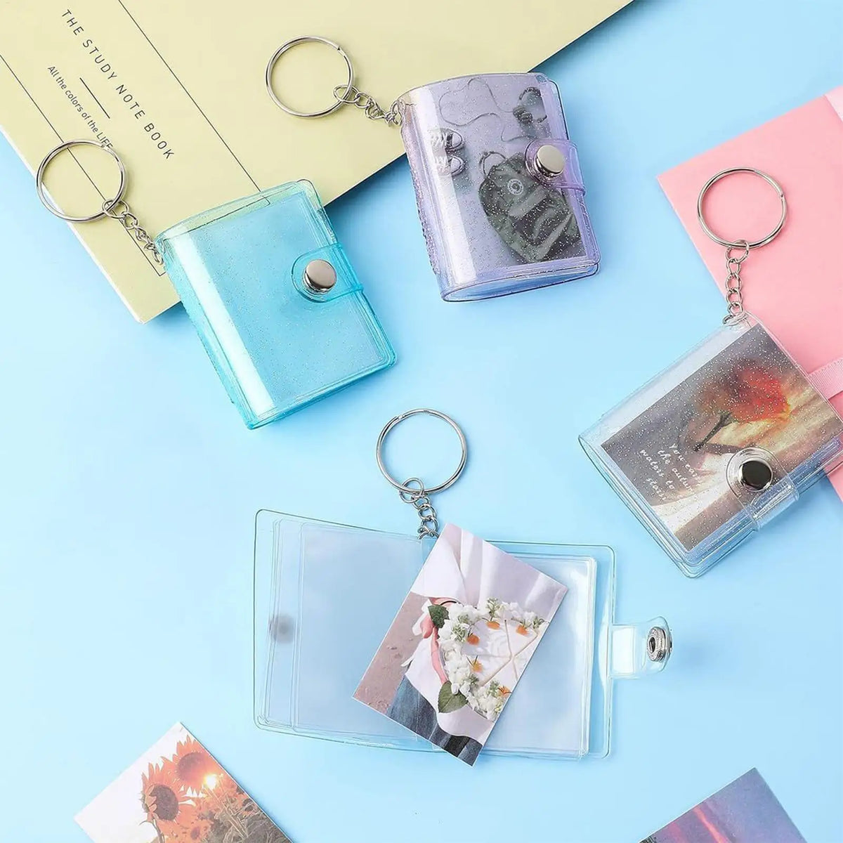 Mini 2" Photo Album Keychain – 24-Pocket ID Photo Holder Photo Album Keychain Axl
