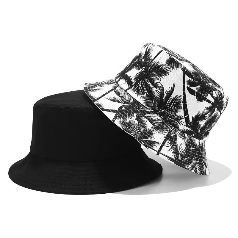 Reversible Coconut Tree Bucket Hat – Unisex Cotton Sun Hat Reversible Bucket Hat Axl