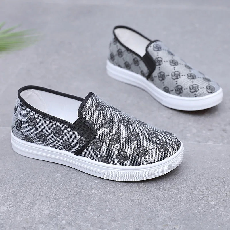 Women's Canvas Slip-On Loafers – Lightweight Flat Shoes Women's Loafers Axl
