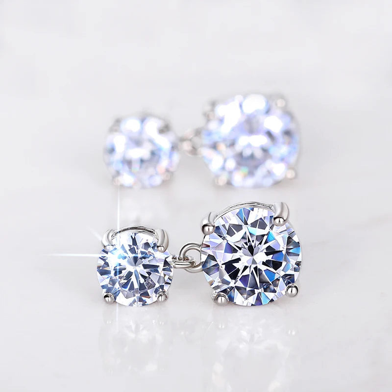 Huitan Cubic Zirconia Silver Dangle Drop Earrings for Women Dangle Drop Earrings Axl