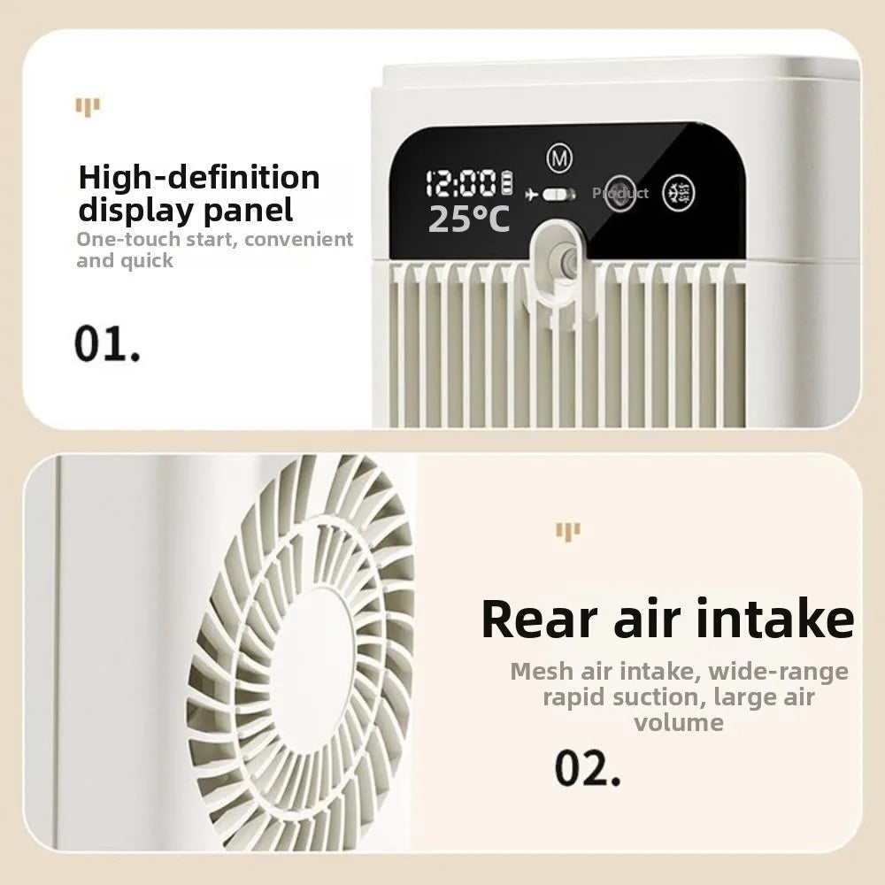 Desktop Humidifying Fan – Digital Clock, Temp Display & Lock Desktop Humidifying Fan Axl