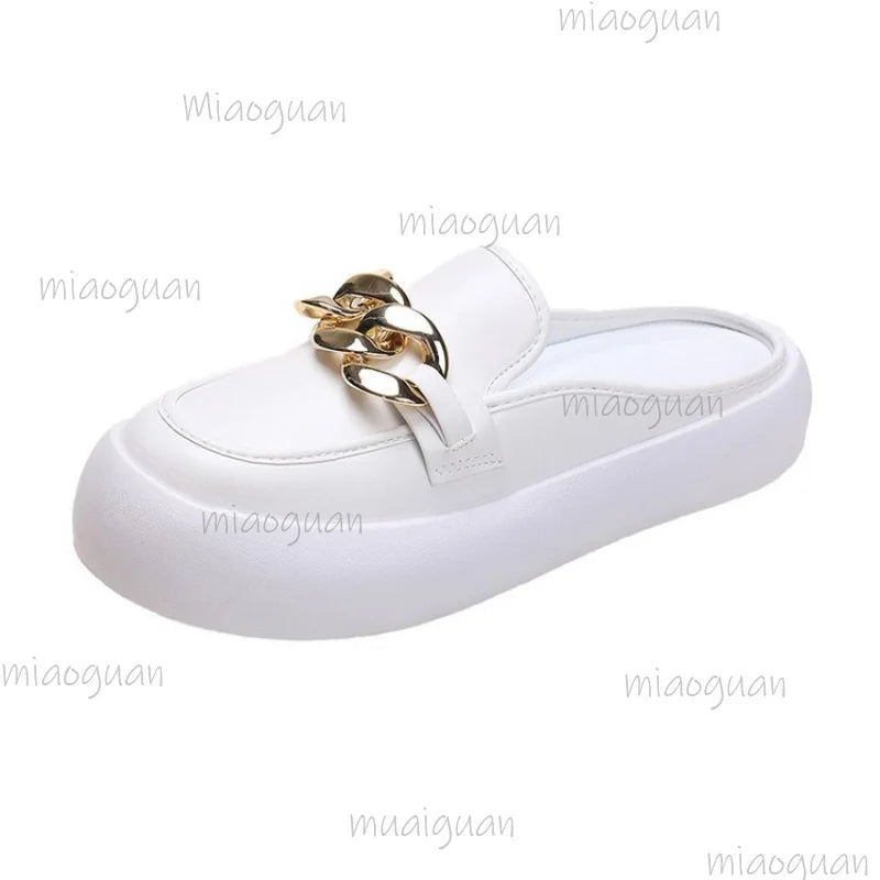 Women's 4CM Platform Chain Slides – Non-Slip Fashion Slippers Platform Slippers Axl