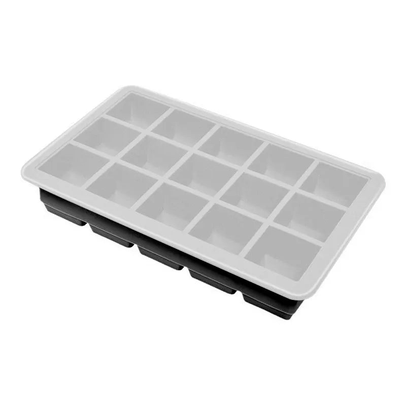 Silicone Ice Cube Trays with Lid – 6 & 15 Grid Stackable Ice Cube Tray Axl 15-cavity Black