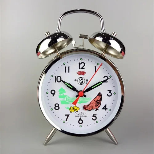 Vintage Mechanical Bell Alarm Clock – Retro Metal Bedside Clock Alarm Clock Axl 17X12CM 2