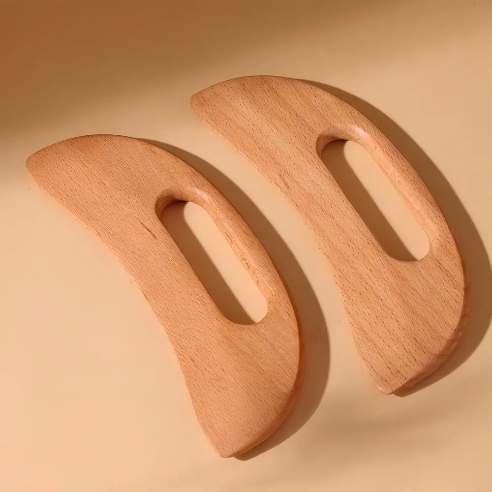 Moon Shape Wooden Gua Sha Board – Beechwood Body Massager Gua Sha Massager Axl