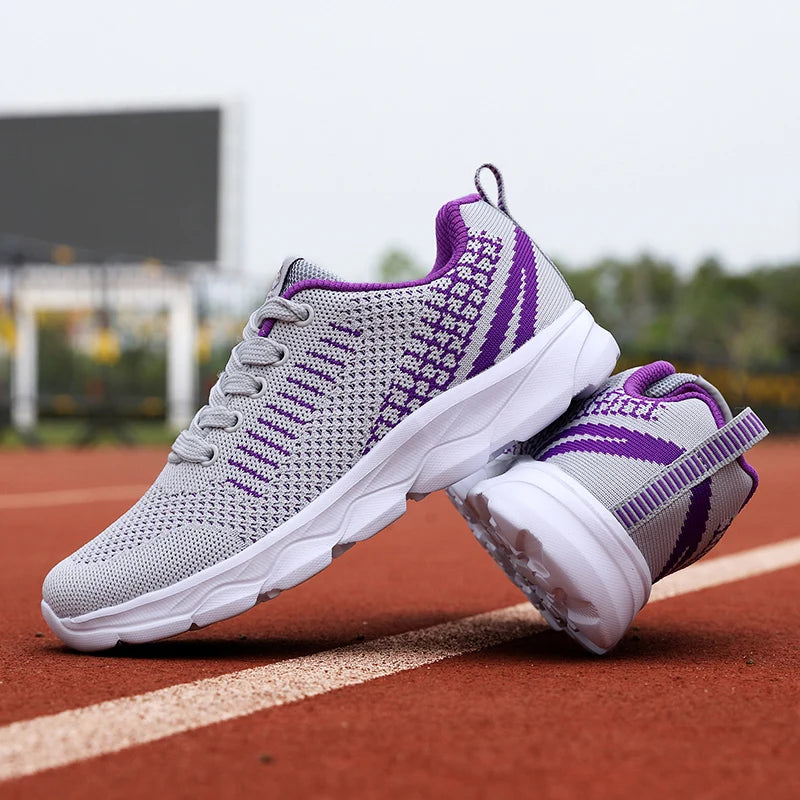 Women's Mesh Running Sneakers – Lightweight & Breathable Women's Running Shoes Axl Grey purple 40
