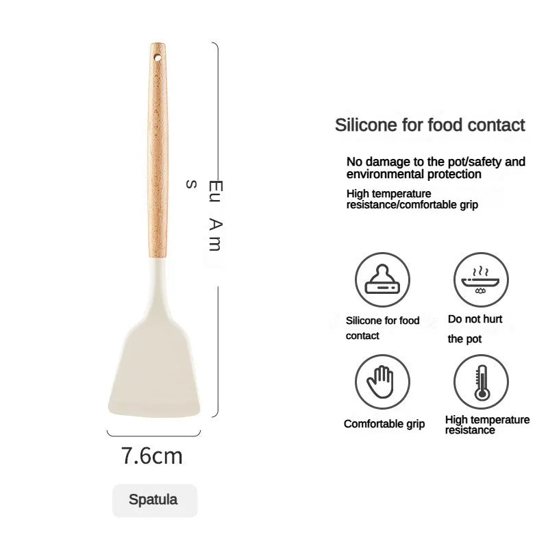 3-Piece Silicone Spatula & Spoon Set – Heat-Resistant Kitchen Tools Silicone Kitchen Utensils Axl Spatula