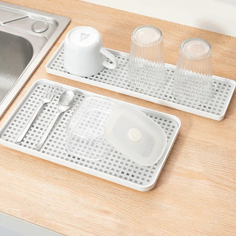Double Layer Dish Drying Rack & Drain Tray – Kitchen Organizer Dish Drying Rack Axl