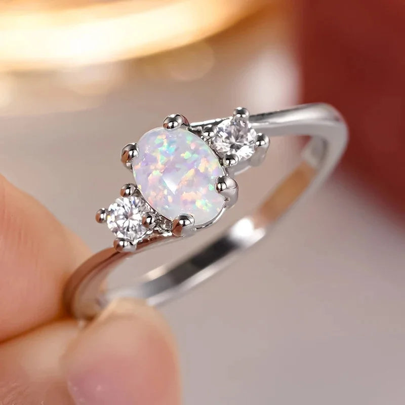 Huitan Oval Opal Ring – Women's Fashion Statement Jewelry Fashion Ring Axl A665 8