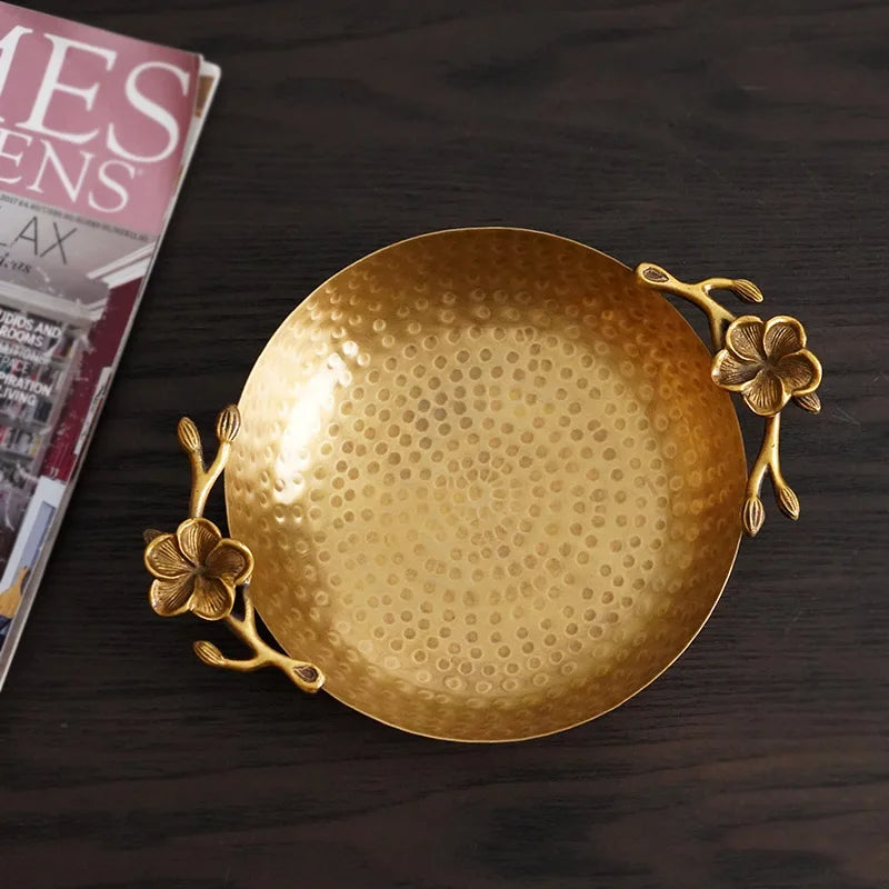 Brass Copper Fruit Plate – Retro Decorative Tray for Home Decorative Fruit Tray Axl
