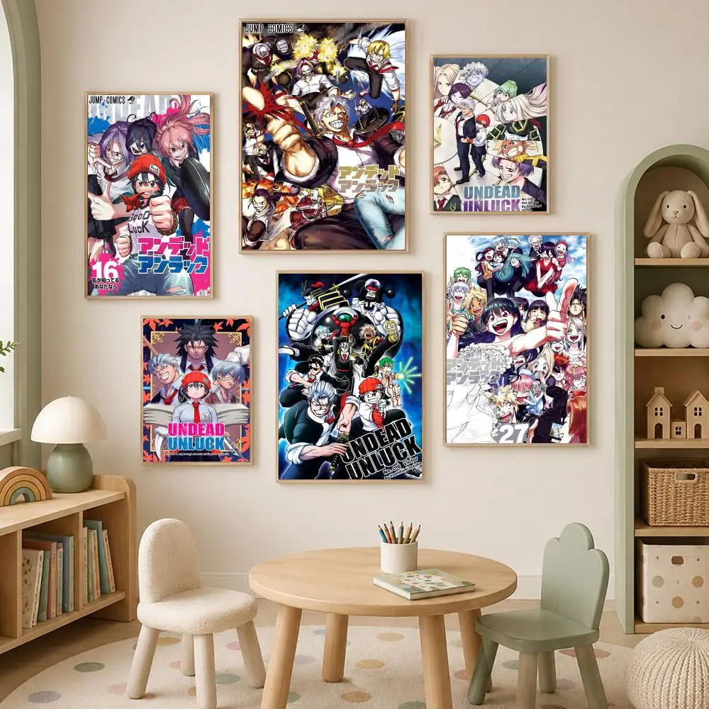 Undead Unluck Manga Poster – Self-Stick HD Waterproof Wall Art Manga Wall Poster Axl