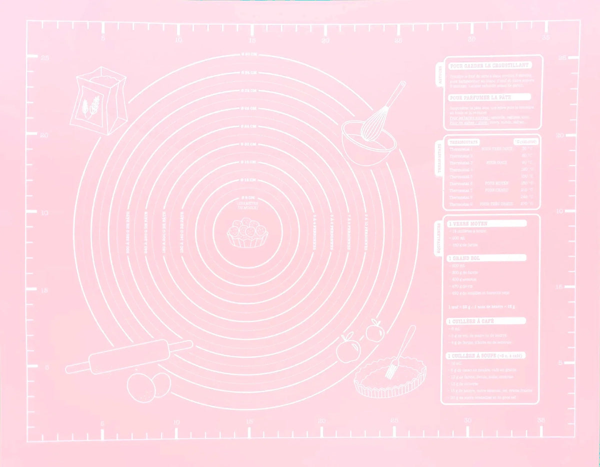 Extra Large Silicone Baking Mat 45x60cm | Non-Stick Dough Mat Silicone Baking Mat Axl Pink 45x60cm
