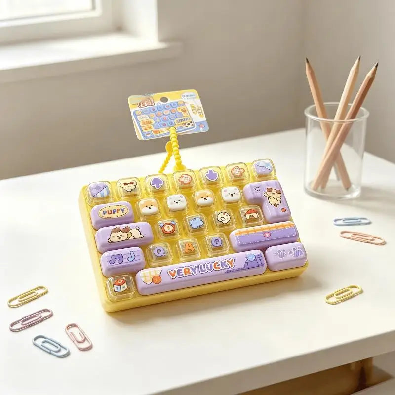 26-Key Keyboard Fidget Keychain Toy – Tactile Press Pendant Fidget Keychain Toy Axl