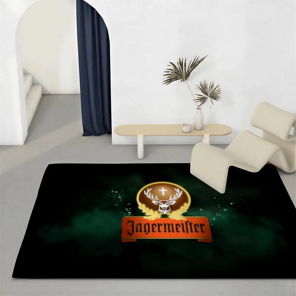 Jagermeister Flannel Floor Mat – Non-Slip Soft Indoor Rug Flannel Floor Mat Axl White2 40x60cm