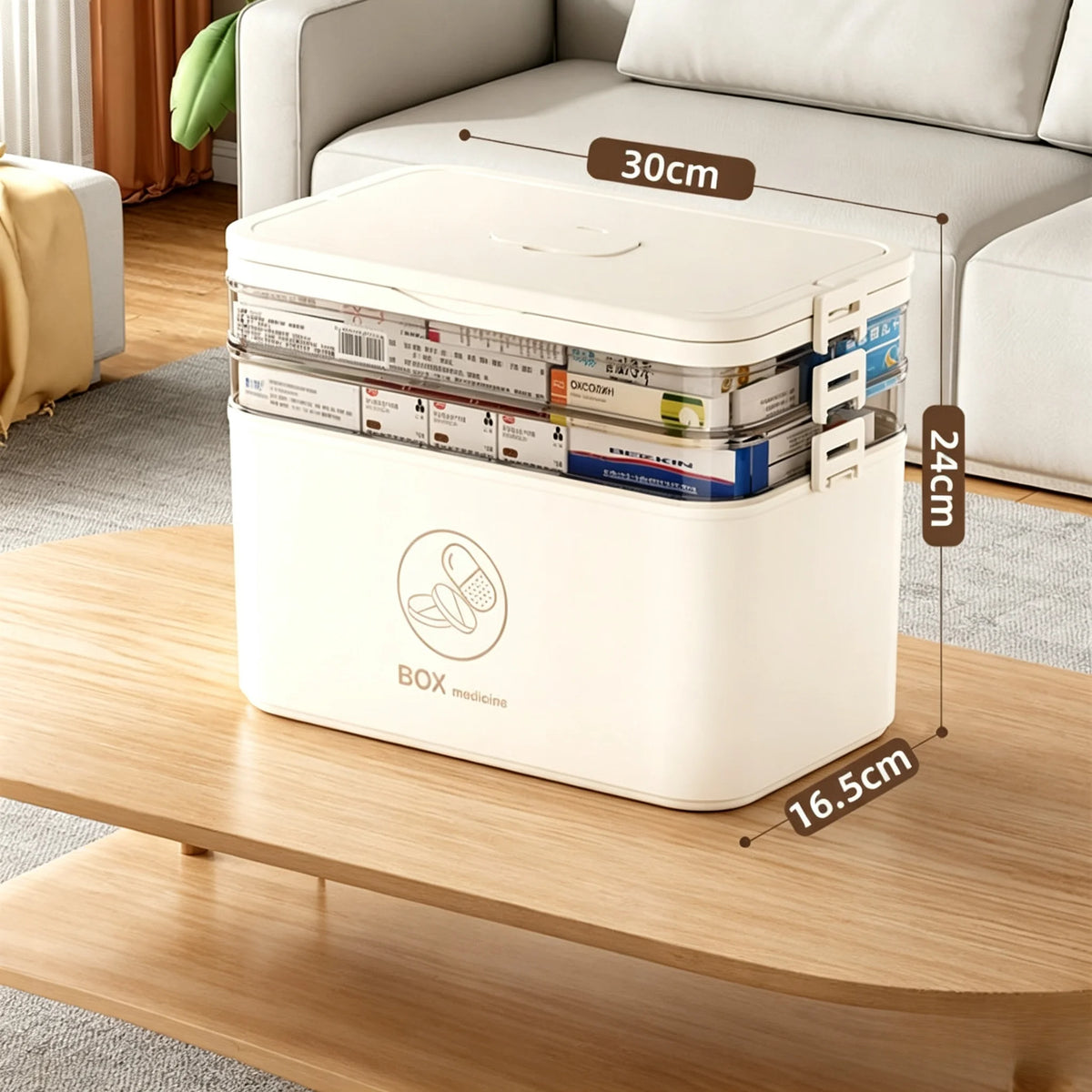 3-Tier Home Medicine Storage Box – Leak-Resistant Organizer Medicine Storage Box Axl 3-Tier Cream White As whown
