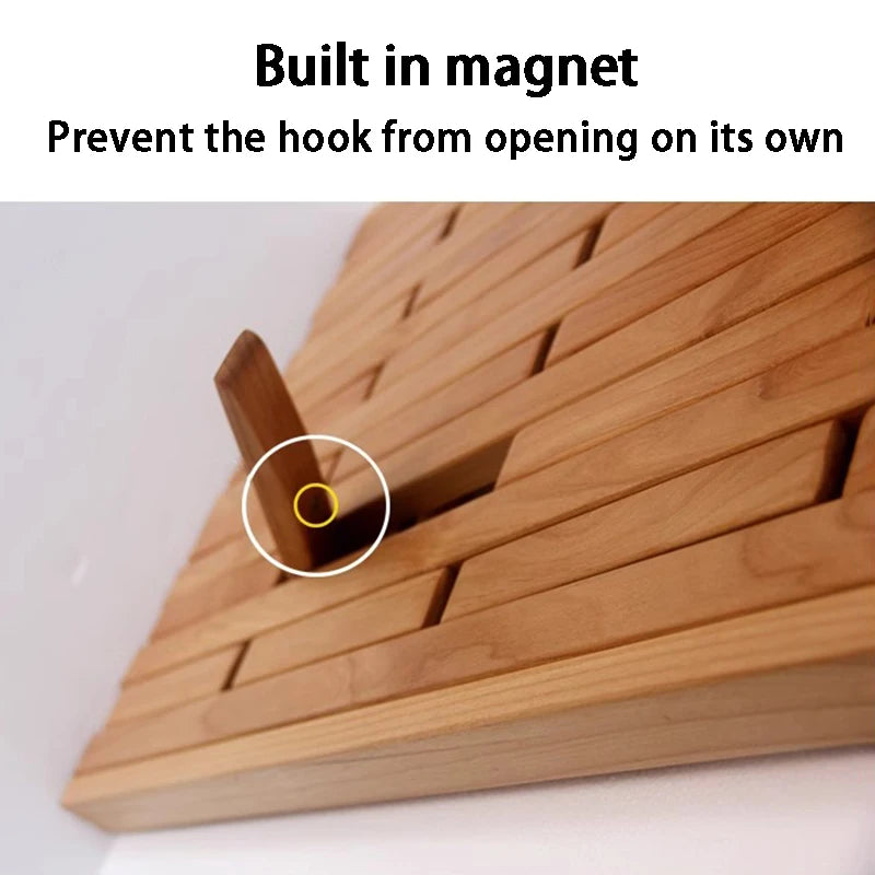 Solid Wood Wall-Mounted Coat Rack – Piano Key Hook Design Wall-Mounted Coat Rack Axl