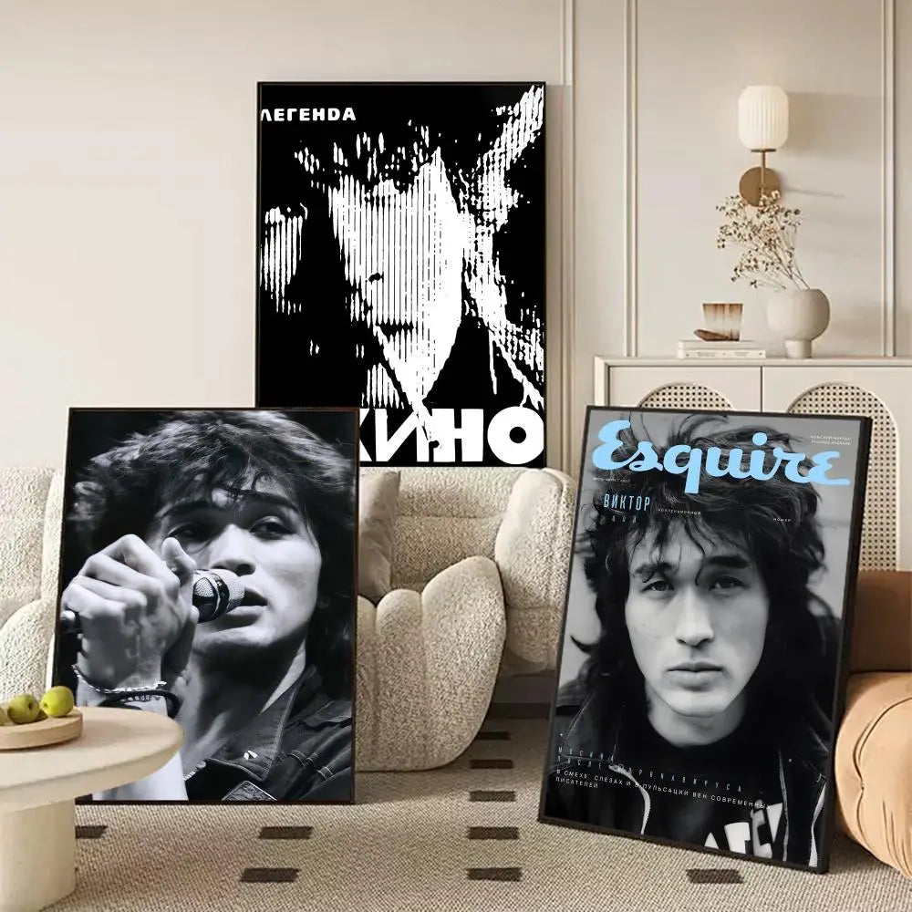 Viktor Tsoi Self-Adhesive Poster Sticker | Modern Wall Art Decor Wall Art Sticker Axl