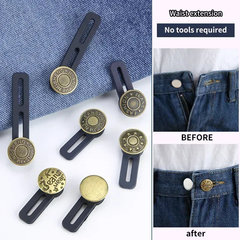 4-Pack Jeans Button Extender – Adjustable Waist Expander Clothing Button Extender Axl