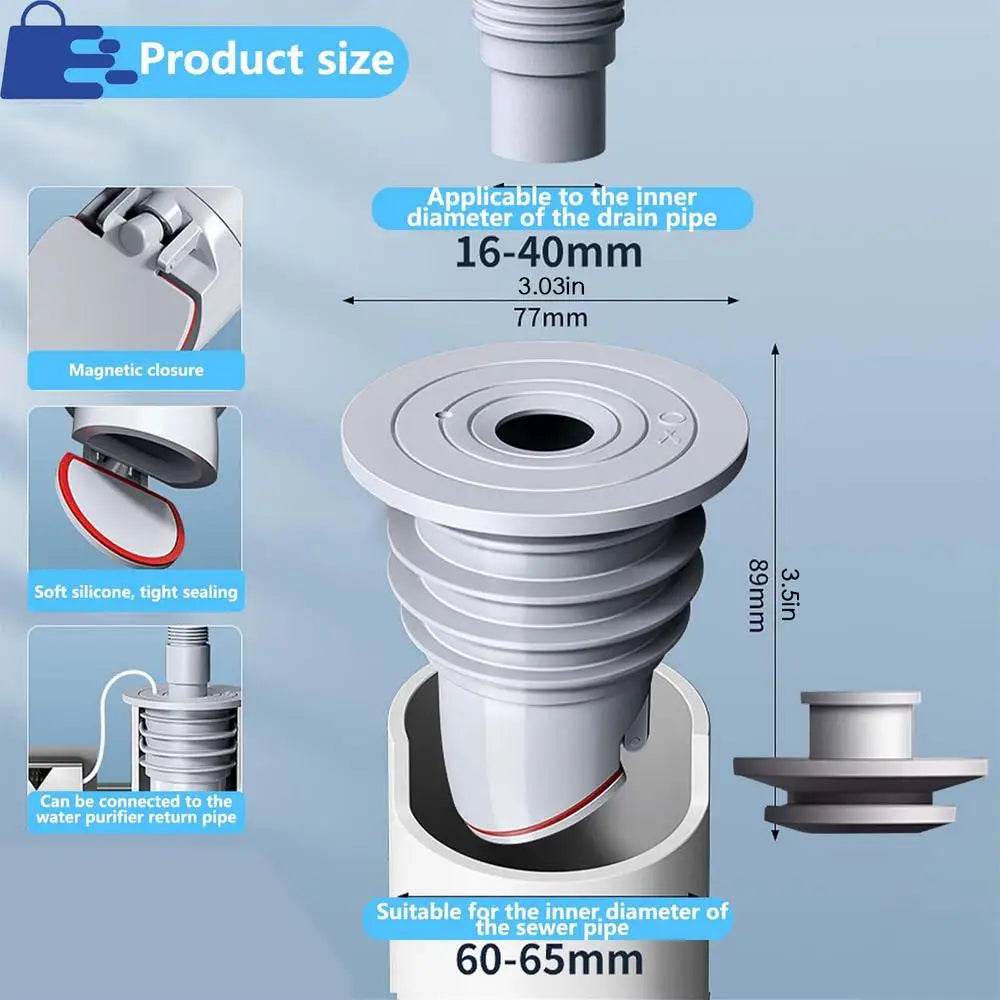 Silicone Drain Seal Ring – Anti-Odor Sink & Floor Pipe Plug Drain Seal Plug Axl 60 to 65mm