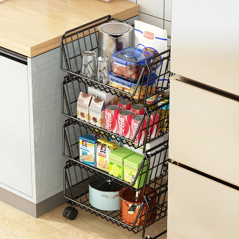 Nordic Metal Kitchen Storage Rack – 3/4/5 Tier Organizer Kitchen Storage Rack Axl