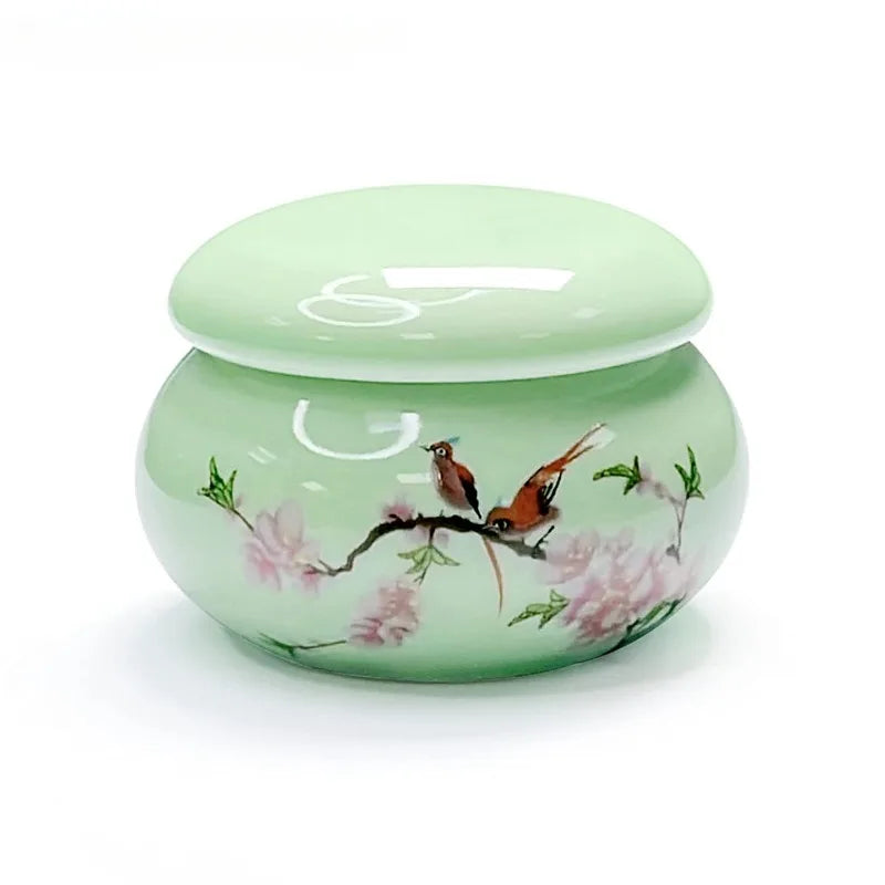 Ceramic Dappen Dish with Lid – Nail Art Acrylic Liquid Cup Nail Art Tool Axl Green