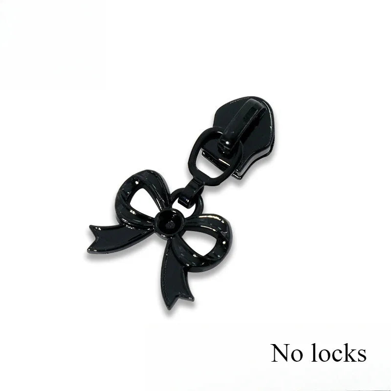 4-Pack Cute Bow Zipper Pull Tabs | Size 3/5 Colorful Resin Zipper Pull Tabs Axl 5-black