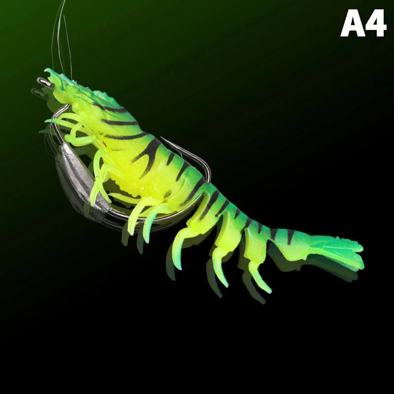 95mm TPE Squid Jig Slow Sinking Wood Shrimp Fishing Lure Squid Jig Lure Axl A4