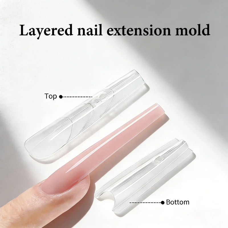 60Pcs Sandwich Dual Nail Forms – 15 Sizes Coffin & Almond Nail Extension Forms Axl