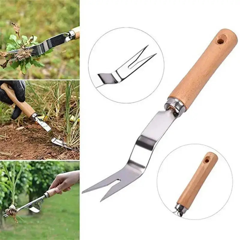 Stainless Steel Garden Weeder & Dandelion Root Remover Tool Garden Weeding Tool Axl