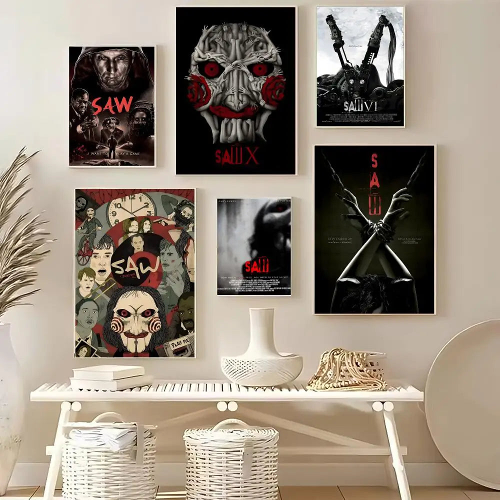 Saw X Horror Movie Poster – HD Self-Adhesive Waterproof Wall Art Movie Wall Poster Axl