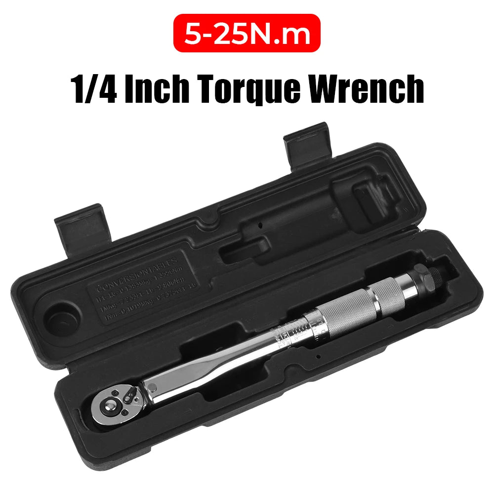 NICEYARD 1/4" Drive Torque Wrench 5-25 N·m | Car Bike Tool Torque Wrench Axl
