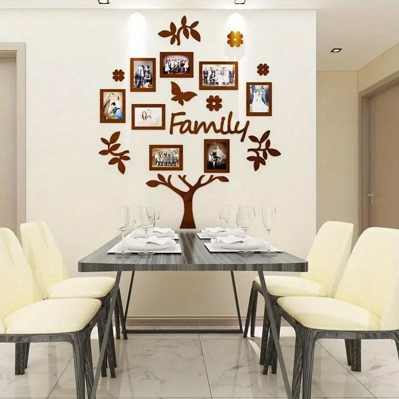 3D Tree Wall Sticker with Acrylic Photo Frames | Home Decor Wall Art Decal Axl