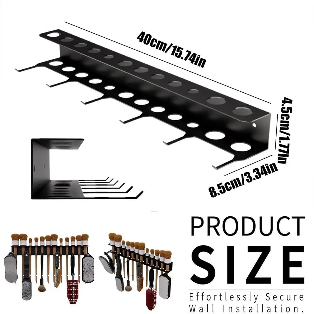 Wall Mount Detailing Brush Rack – Garage Tool Storage & Hooks Tool Storage Rack Axl Black